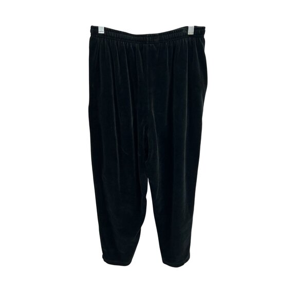 Bechamel Petites Velour Jogger Pants Black Sz Medium Lounge Relaxed Fit Active - Picture 2 of 9